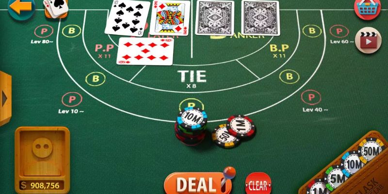 Người chơi có thể chia tiền cược từ thấp đến cao để chơi baccarat